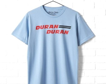 Duran Duran Shirt: Retro 80s Band Tee - Light Blue Heather