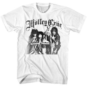 Motley Crue Men&#39;s T-Shirt Let Us Pray Band photos White Graphic Tee Indie Rock Concert Tour Merch Metal Music Official Vintage Shirt
