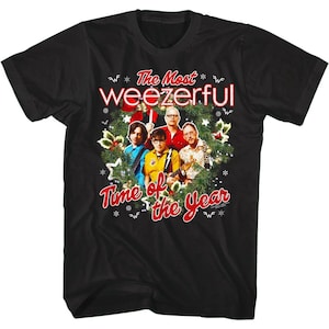 Weezer Men&#39;s Shirt Weezerful Time of The Year T-shirt Alternative Rock Music Graphic Tee Concert Tour Merch Gift For Christmas