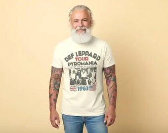 Def Leppard Pyromania USA Tour 1983 Shirt Vintage Rock Concert Tee