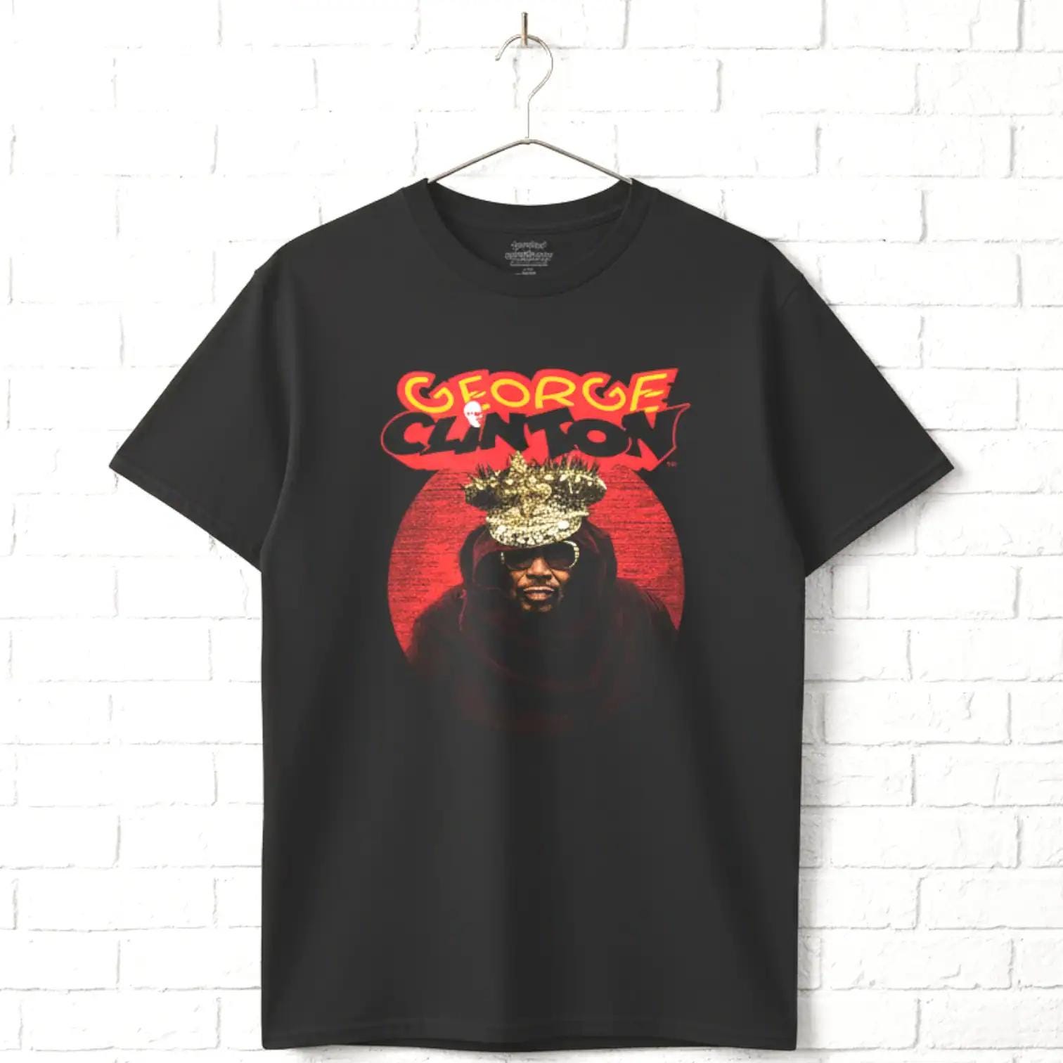 George Clinton Funk Tee, Black Cotton Vintage Print (men's S-6XL