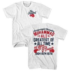 Muhammad Ali Men&#39;s T-Shirt Greatest Boxer of All Time White Shirt Vintage Men&#39;s Clothing 100% Cotton Unique Gift For Best Friend Boxer Lover