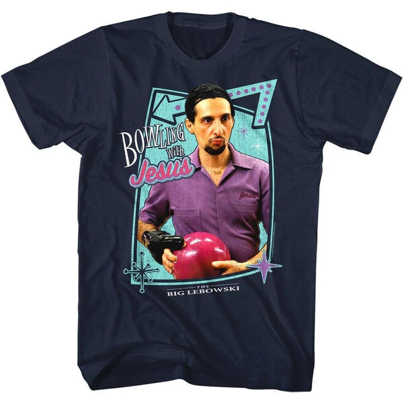Big Lebowski T-Shirt Bowling with Jesus Quintana Rolls Men's Graphic Tee Turturro Chino Top Comedy Movie Merch Funny Dude Shirts Gift image 1