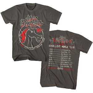 Bill and Ted Most Excellent Tour 89 Men&#39;s T-shirt Wyld Stallyns Shirt Charcoal Mens Graphic Tee Comedy Movie Merch Cool Gift For Him