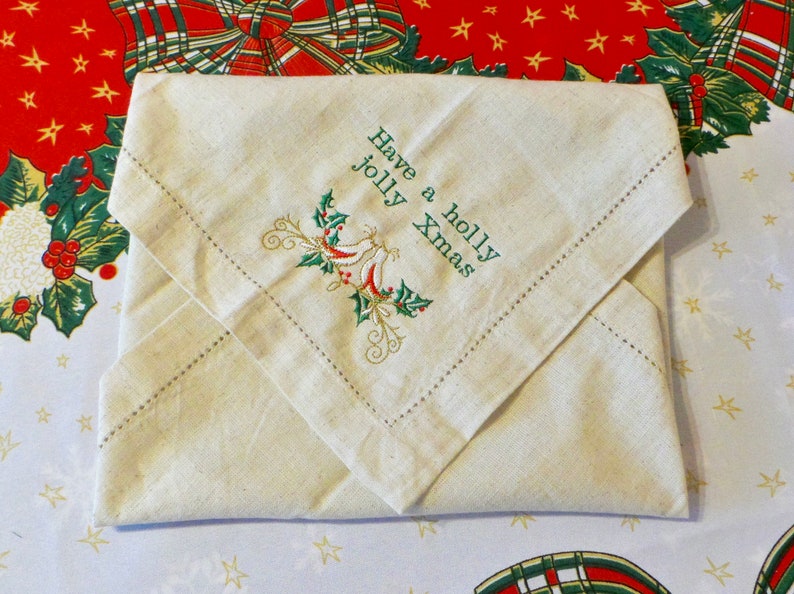 Embroidered Cotton Linen Napkins Table Decor Serviette Dining Etsy UK