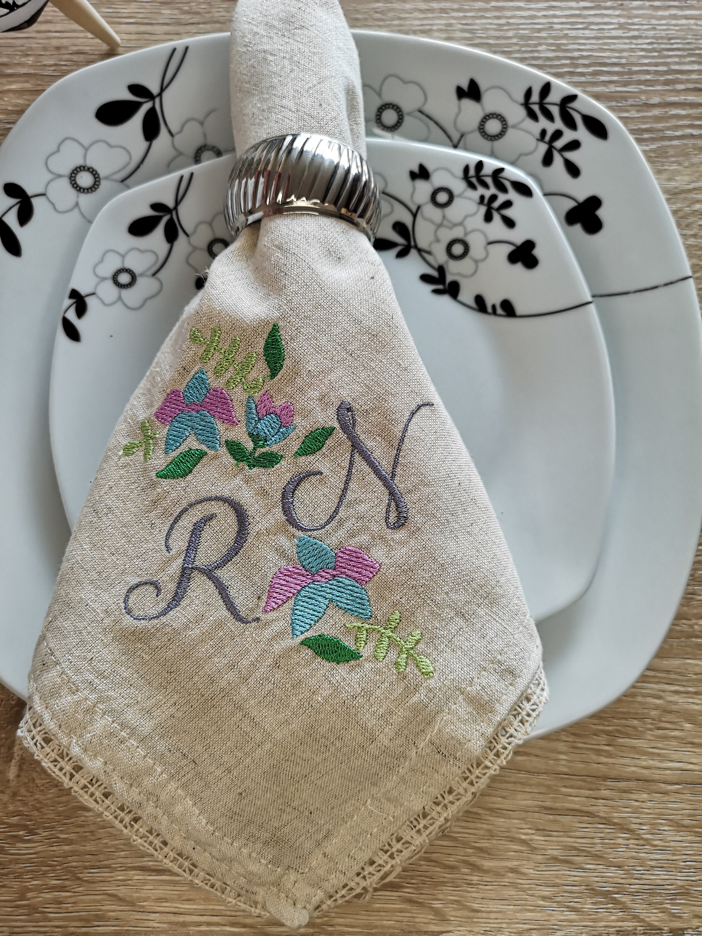Persobalised Napkins Set UK Monogram Linen Napkin UK 4th Etsy