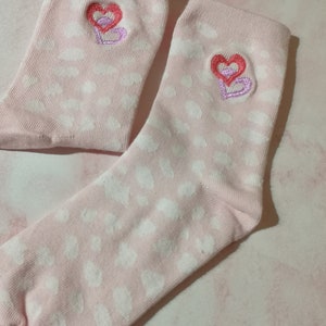 Cute Pink Socks Sister Birthday Gift, Ankle Socks, Socks with Hearts image 7