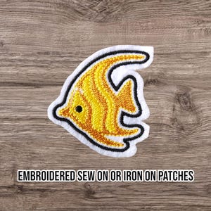 Angel Fish Iron On Patch, Sew On Embroidered Patch, Aquarium Fish Patch, Outfit Patch, Hats, Jeans, Jacket, T-shirt Patch