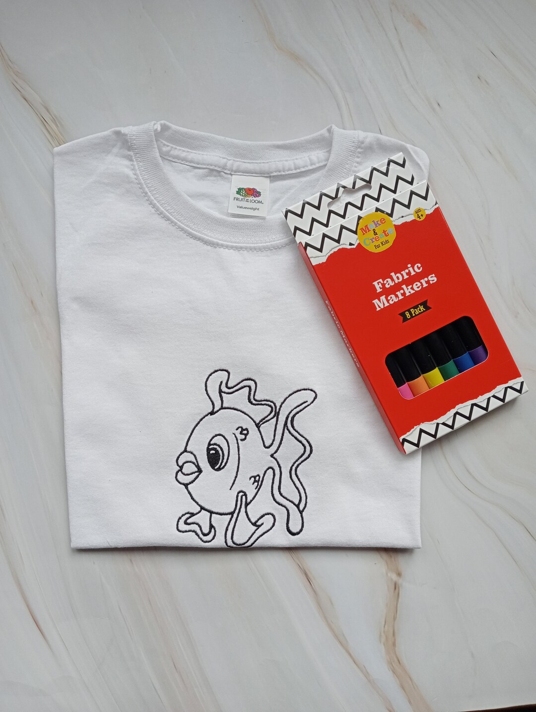 Personalised Goldfish Coloring T-shirts for Kids, Activities T-shirt