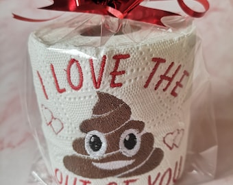 Valentines Day Embroidered Novelty Toilet Roll, Gifts for Couple, Wife, Husband, Funny 1st Anniversary Present