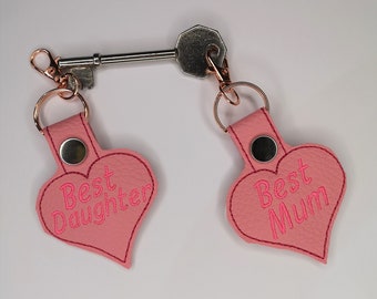 Mother's Day Gift, Best Mum Best Daughter Keyring, Personalised Keyring, Gift for Mum, Birthday Gift for Her, Mother Keychains UK