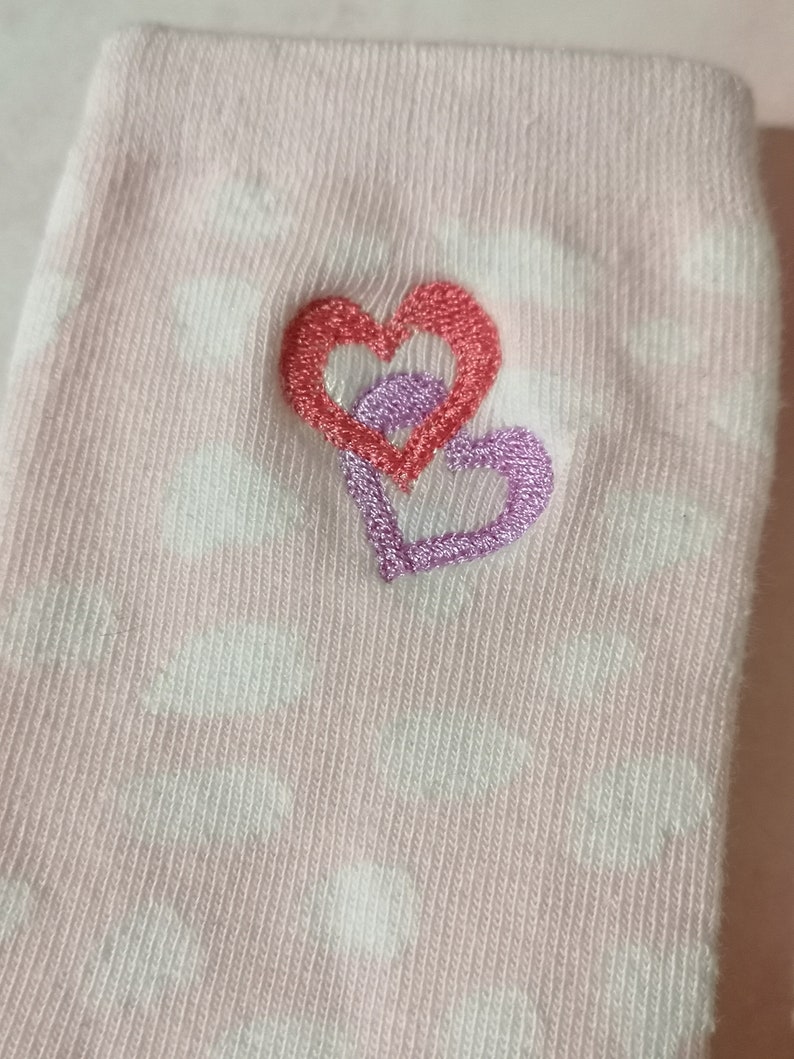 Cute Pink Socks Sister Birthday Gift, Ankle Socks, Socks with Hearts image 4