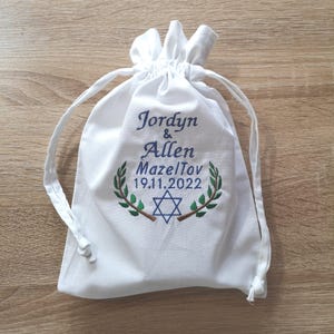 Jewish Wedding Breaking Glass Pouch, Personalised Jewish Smashing Glass Bag, Jewish Wedding Ceremony Gifts, Jewish Wedding Gift
