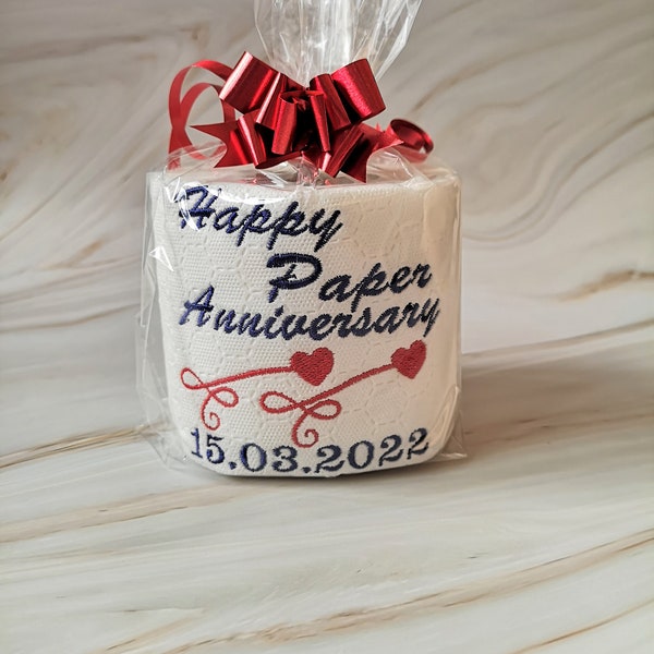 1st Anniversary Gift, 1st Wedding Anniversary Gift , Embroider Toilet Paper, Paper Anniversary Gift, Toilet Roll Gift