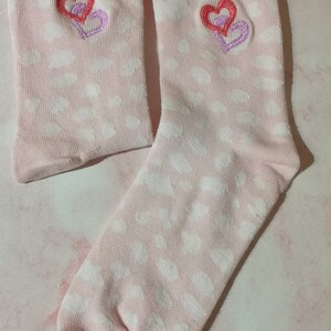 Cute Pink Socks Sister Birthday Gift, Ankle Socks, Socks with Hearts image 6