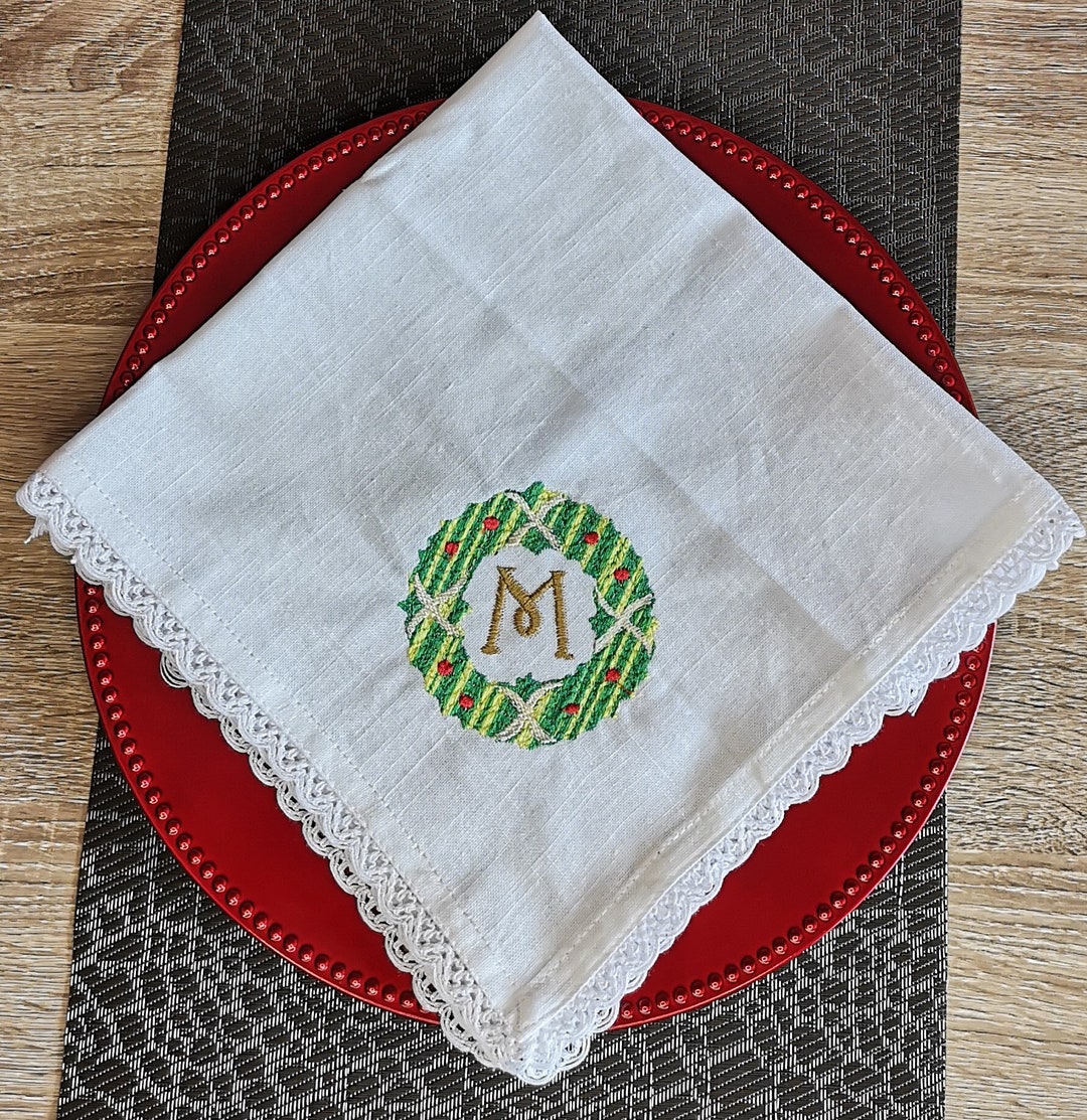 Cotton Napkins Personalised Embroider Napkin Table Napkins Etsy