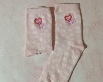 Cute Pink Socks Sister Birthday Gift, Ankle  Socks, Socks with Hearts