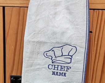 Embroidered Chef Towel UK Personalised Gift for Chef Birthday Gift for Master Chef Customized Dish Cloth Personalised Tea Towel UK