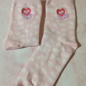 Cute Pink Socks Sister Birthday Gift, Ankle Socks, Socks with Hearts image 2