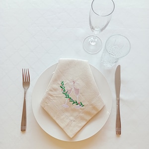 Champagne Napkins Set of 4, Cocktail Napkins, Cloth Champagne Napkins