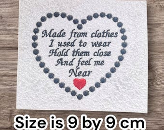 Custom Embroidered Memory Bear Patch: Sew-On Keepsake Quilt Applique