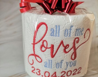 Personalised Gift for 1st Paper Anniversary, Toilet Paper Roll, Gifts for First Anniversary