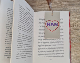 Leather Grandma Bookmark Gift, Embroidered Page Finder, Mother's Day Gift, Book Accessory, Bookmarks