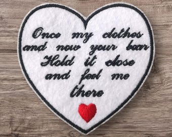 Custom Embroidered Memory Bear Patch, Memory Bear Cushion