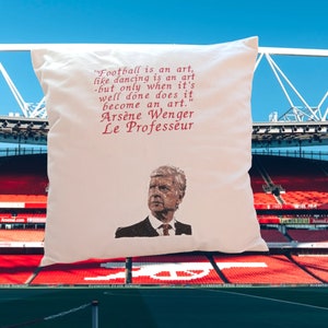 Arsene Wenger Embroidered Cushion: Arsenal Fan Gift