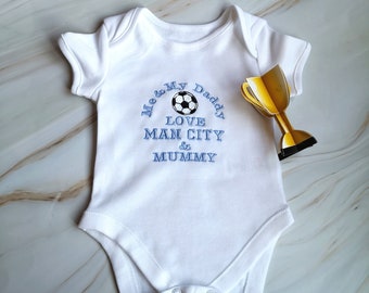 Manchester City Baby Bodysuit, Man City Babygrow, Manchester City Baby Vest, Football Baby Gift, Manchester Citeh Baby Fan Gift