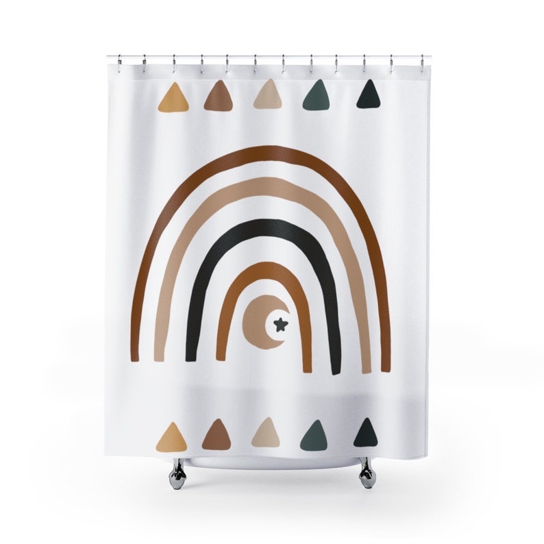 Celestial Boho Rainbow Shower Curtain Etsy