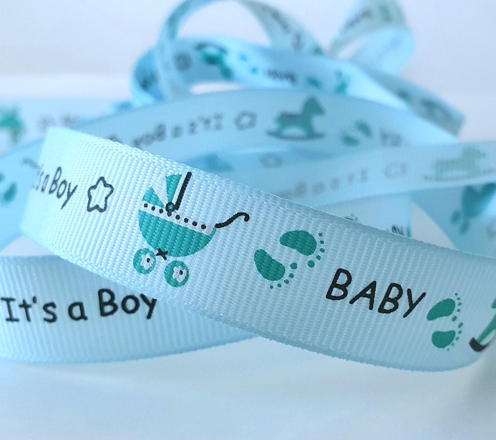 Baby Girl Baby Boy Ribbon 15mm Blue Grosgrain Ribbon 25mm Etsy UK
