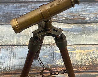 Vintage Telescope Reproduction Wooden Antique Spyglass Nautical Binocular Tripod Uk stock uk seller