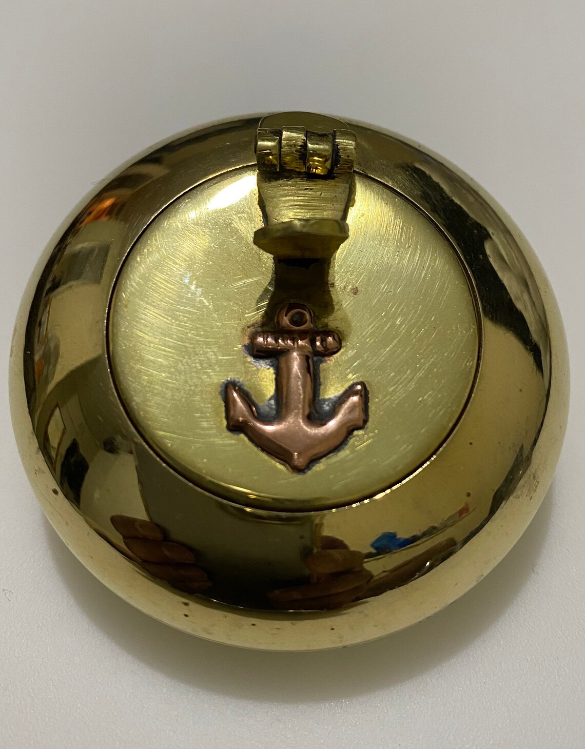 Vintage Shiny Brass Anchor Nautical Ashtray Cigar Cigarette Etsy