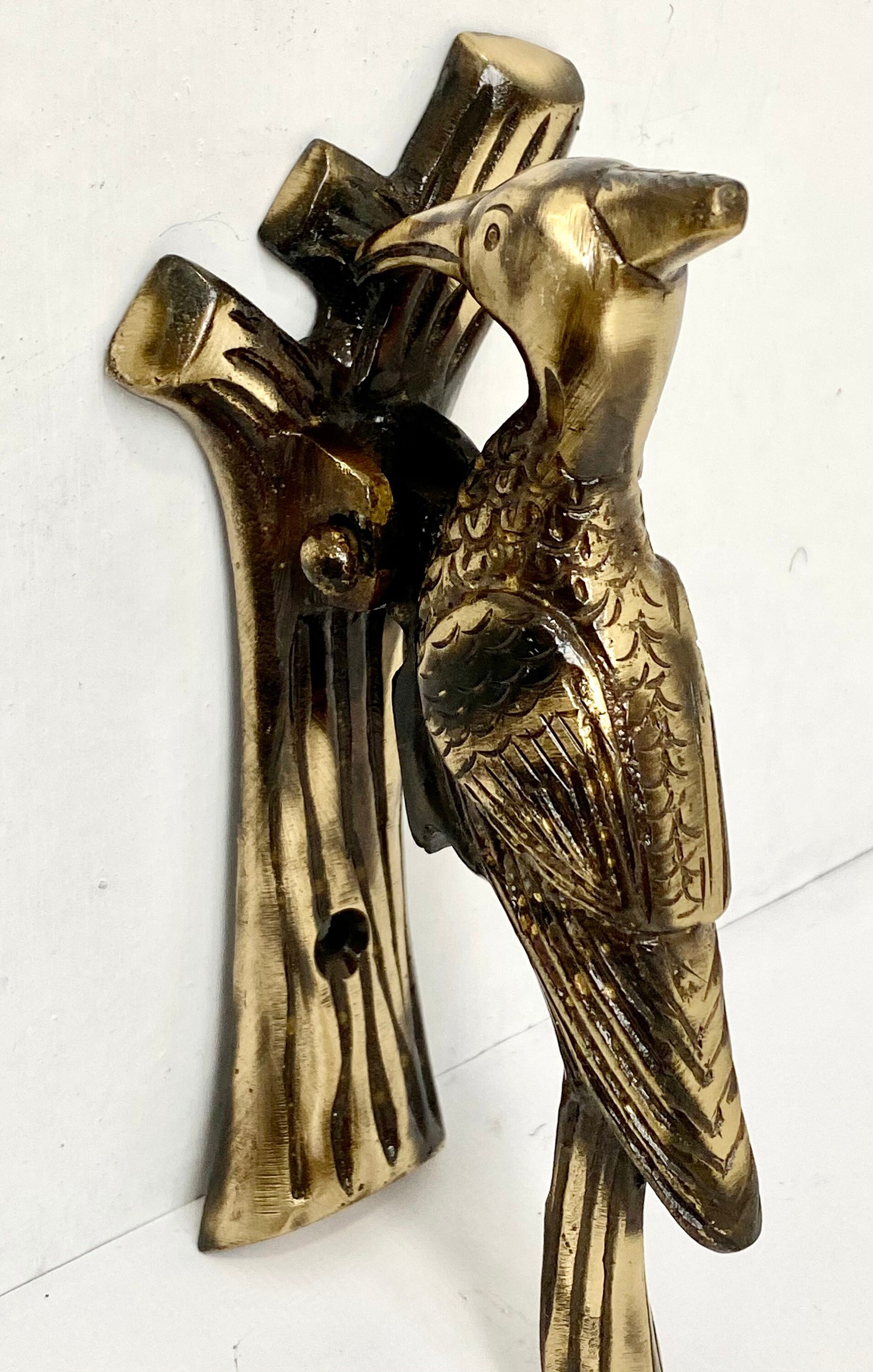 Brass door knocker woodpecker Etsy
