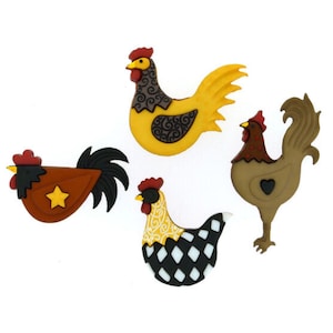 Dress It Up Buttons Hen House Jesse James Embellishments Shank-Back