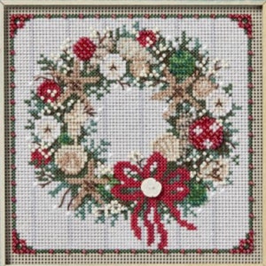 Mill Hill Seashell Wreath Counted Cross Stitch Kit 2024 Buttons & Beads Winter Series