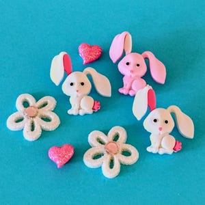 Dress It Up Buttons Bunny Love Jesse James Embellishments Shank & Flat Back