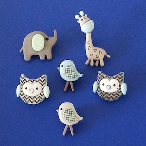 Dress It Up Buttons Jungle Baby Animals Jesse James Embellishments Shank-Back