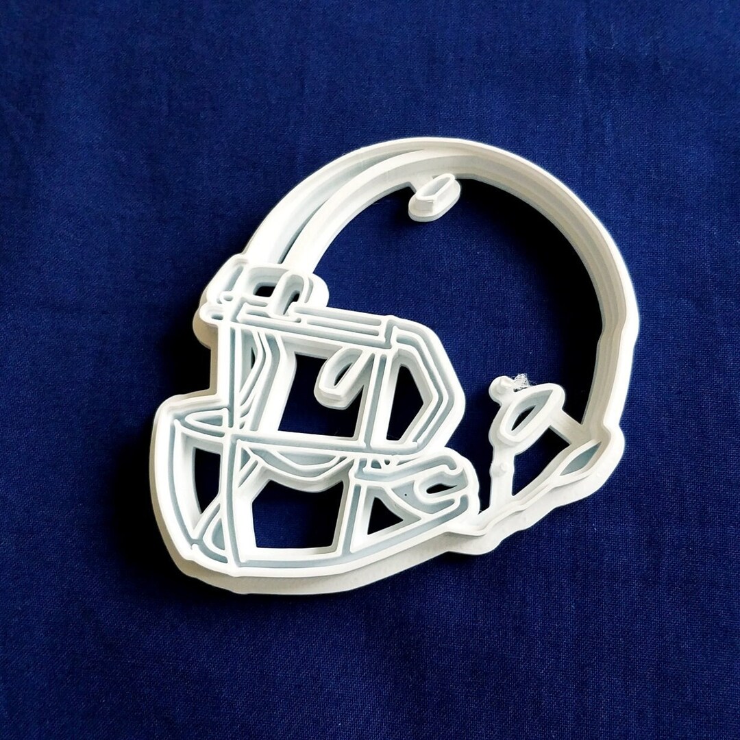 Football Helmet Cookie Cutter 3D Printed With Food Safe Plastic Colors