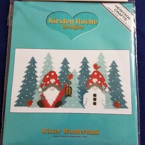 Counted Cross Stitch Kit Winter Wonderland Gnomes Heritage Crafts