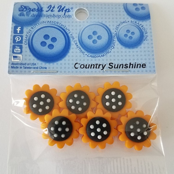 Flower Buttons Dress It Up Jesse James Country Sunshine