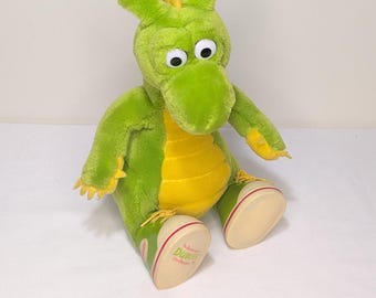 Peluche vintage Dudley le dragon des Jeux du Canada 1995, personnage YTV de marque 11 po.