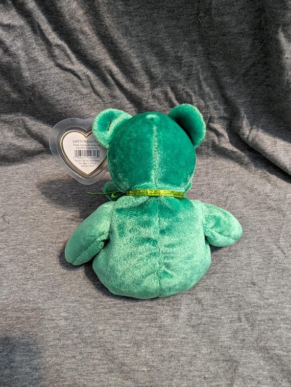TY Beanie Baby Wattlie the Green Bear - Etsy