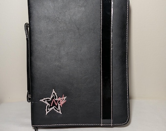 Vintage Mary Kay Black Pink Portfolio Organizer Zippered Planner Case Pockets Beauty Business Collectible