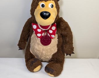 Peluche parlante Macha et l'ours Mishka - Ours en peluche avec personnage de dessin animé russe