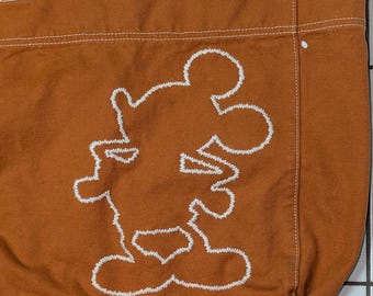 Bolso de mano auténtico de lona con bordado de Mickey Mouse de Disney Resort