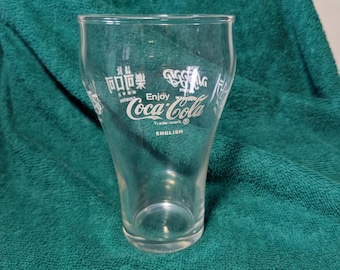 RARE Vintage Coca-Cola Clear Glass – Coke in 5 Languages / Countries – International Collectible