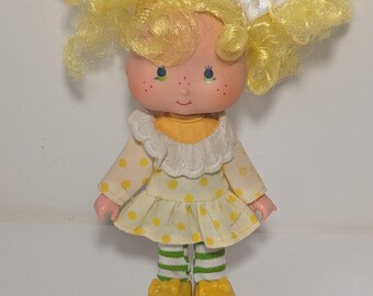 Vintage Strawberry Shortcake Lemon Meringue Doll 1980s American Greetings w/ Outfit & Comb Rare Retro Toy Collectible