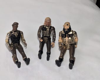 Vintage Mego Eagle Force Die-Cast Metal Figures Set of 3 | 1980s Military Miniatures | Collectible Action Figures | Retro Toy Lot